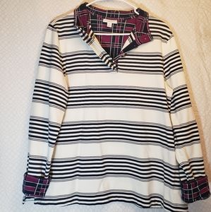 Plus Size Women's Charter Club 1/4 Button Up Shirt